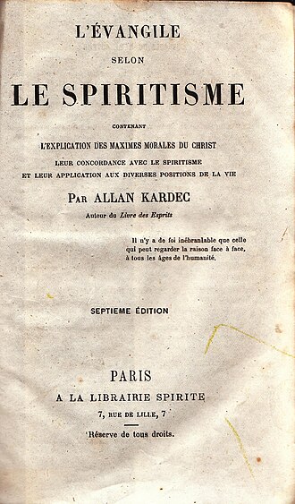 L'Évangile selon le spiritisme — page de titre
