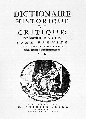 Dictionnaire historique et critique — page de titre