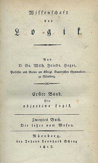 La Science de la logique — page de titre