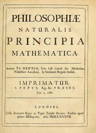 Philosophiæ naturalis principia mathematica — page de titre