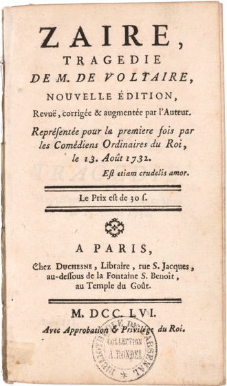 Zaïre — page de titre
