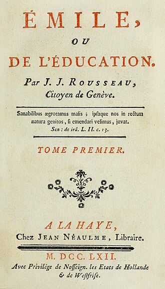 Émile ou De l'éducation — page de titre