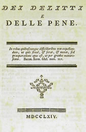 Des délits et des peines — page de titre