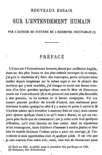 Nouveaux Essais sur l'entendement humain — page de titre