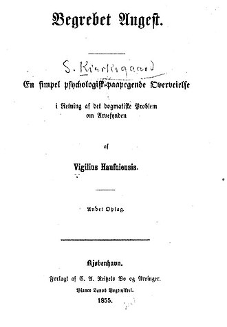 Le concept de l'angoisse — page de titre