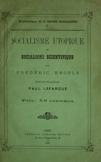 Socialisme utopique et socialisme scientifique — page de titre
