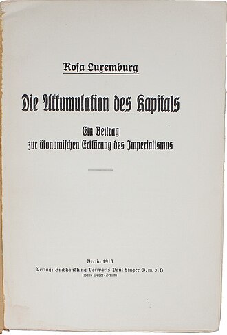 L'Accumulation du capital — page de titre