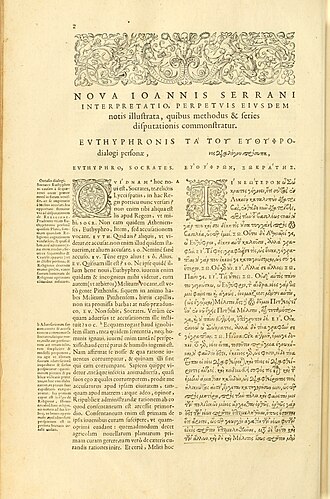Euthyphron — page de titre