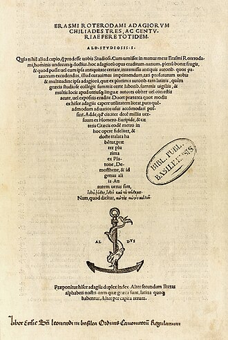 Adages — page de titre
