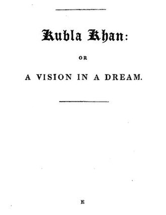 Kubla Khan — page de titre