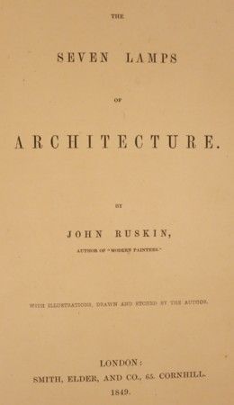 The Seven Lamps of Architecture — page de titre