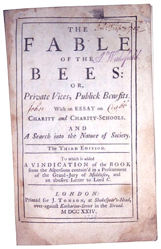 La Fable des abeilles — page de titre