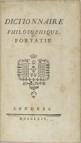 Dictionnaire philosophique — page de titre