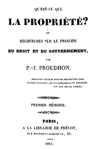 Qu'est-ce que la propriété ? — page de titre