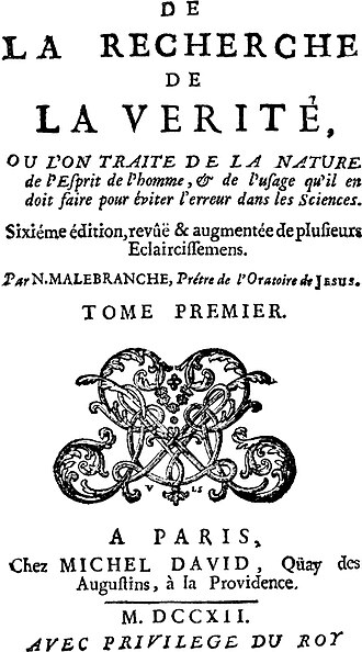 De la recherche de la vérité — page de titre