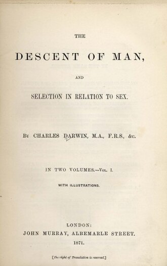 La Filiation de l'homme et la sélection liée au sexe — page de titre