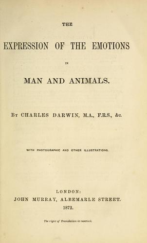 L'Expression des émotions chez l'homme et les animaux — page de titre