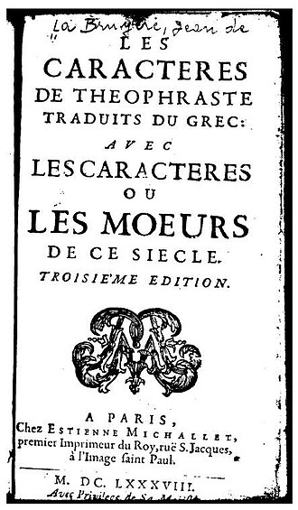 Les Caractères — page de titre