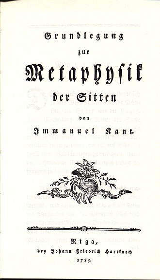 Fondements de la métaphysique des mœurs — page de titre