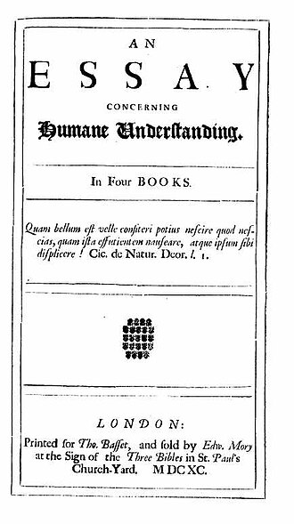 Essai sur l'entendement humain — page de titre