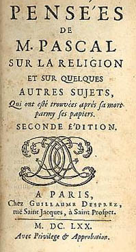 Pensées — page de titre
