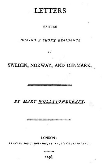 Lettres écrites lors d'un court séjour en Suède, en Norvège et au Danemark — page de titre
