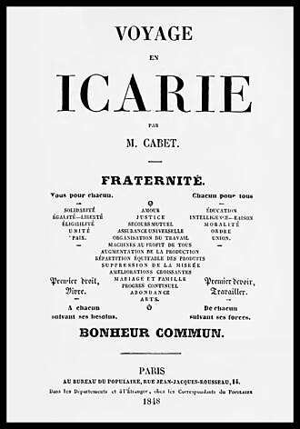 Voyage en Icarie — page de titre