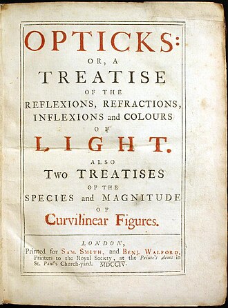 Opticks — page de titre