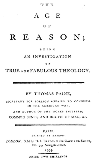 Le Siècle de la raison — page de titre
