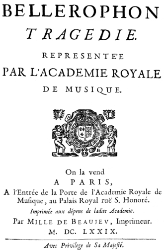 Bellérophon — page de titre