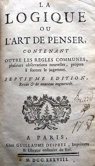 Logique de Port-Royal — page de titre