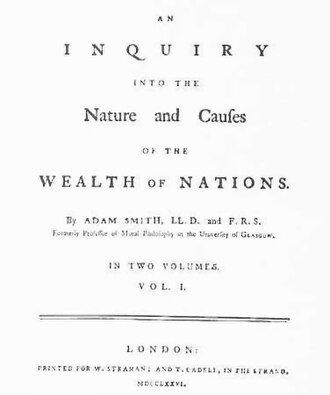 Recherches sur la nature et les causes de la richesse des nations — page de titre