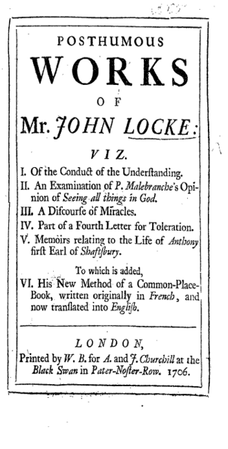 Of the Conduct of the Understanding — page de titre