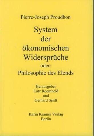 Philosophie de la misère — page de titre
