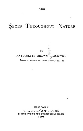 The Sexes Throughout Nature — page de titre
