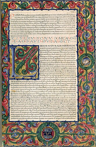 Histoire naturelle — page de titre