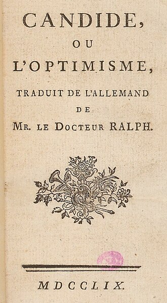 Candide, ou l'Optimisme — page de titre
