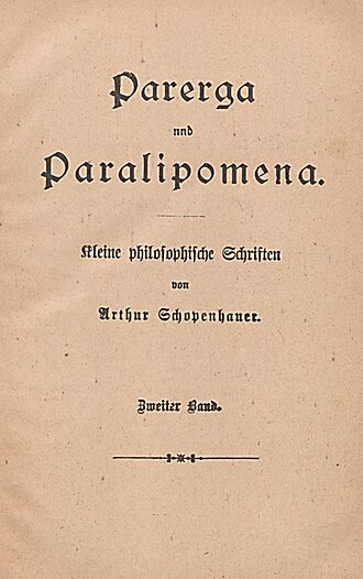 Parerga et Paralipomena — page de titre