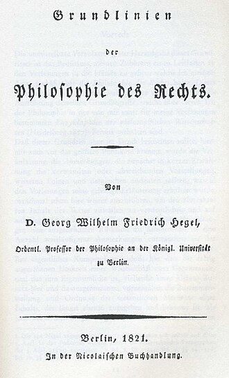 Principes de la philosophie du droit — page de titre