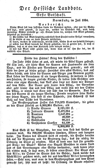 Le messager de hesse — page de titre