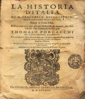Histoire d'Italie — page de titre