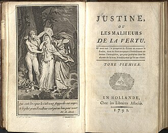 Justine ou les Malheurs de la vertu — page de titre