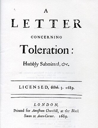 Lettre sur la tolérance — page de titre