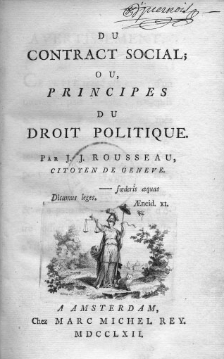 Du Contrat social — page de titre