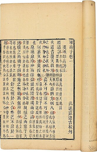 Huainan Zi — page de titre