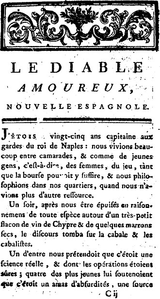 Le Diable amoureux — page de titre