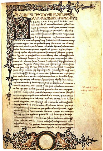 Saturnales — page de titre