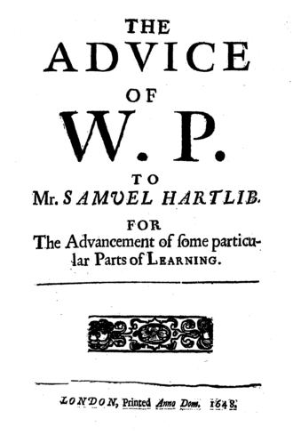 The Advice to Hartlib — page de titre