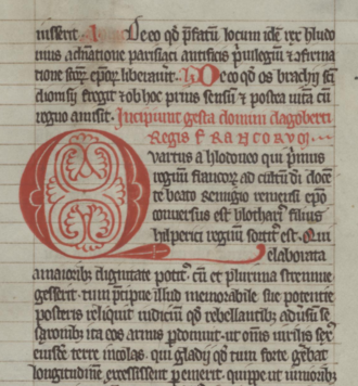 Gesta Dagoberti — page de titre