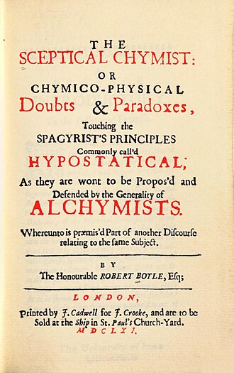 The Sceptical Chymist — page de titre